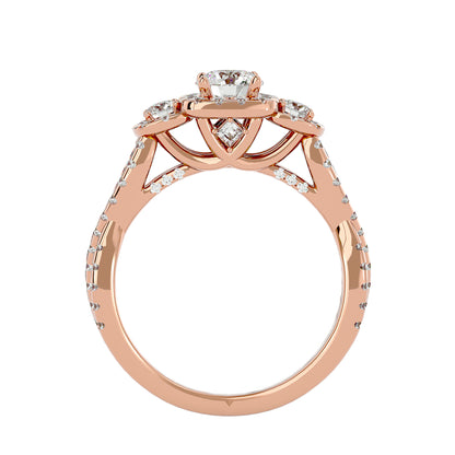 Hina halo side round diamond engagement ring