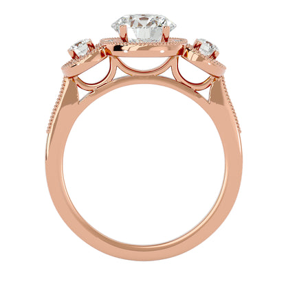 Babette side round diamond engagement ring