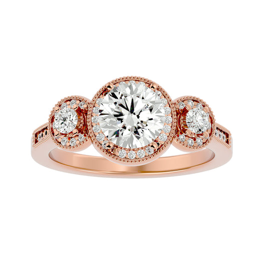 Babette side round diamond engagement ring