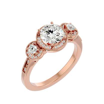 Babette side round diamond engagement ring