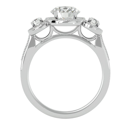 Babette side round diamond engagement ring