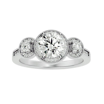 Babette side round diamond engagement ring