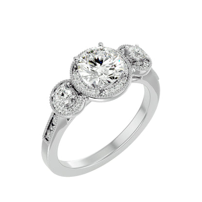 Babette side round diamond engagement ring