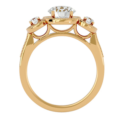 Babette side round diamond engagement ring