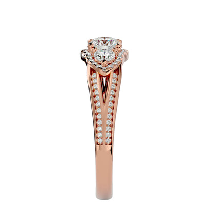Sakura side round diamond engagement ring