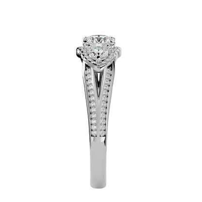 Sakura side round diamond engagement ring