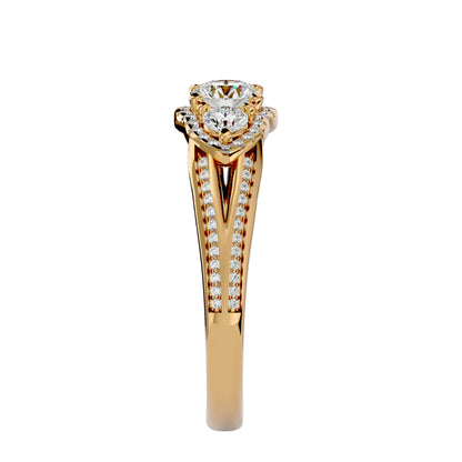 Sakura side round diamond engagement ring