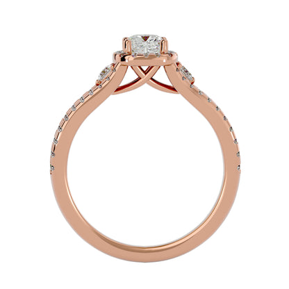 Kokoro side round diamond engagement ring