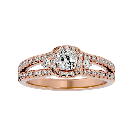 Kokoro side round diamond engagement ring