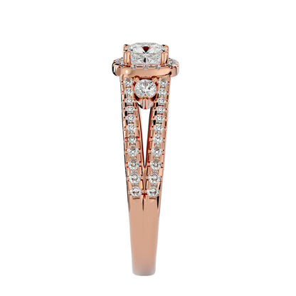 Kokoro side round diamond engagement ring