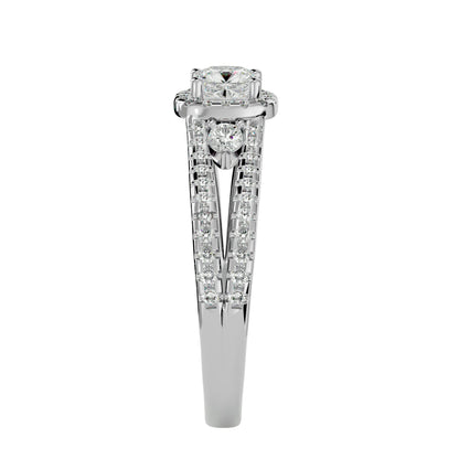 Kokoro side round diamond engagement ring