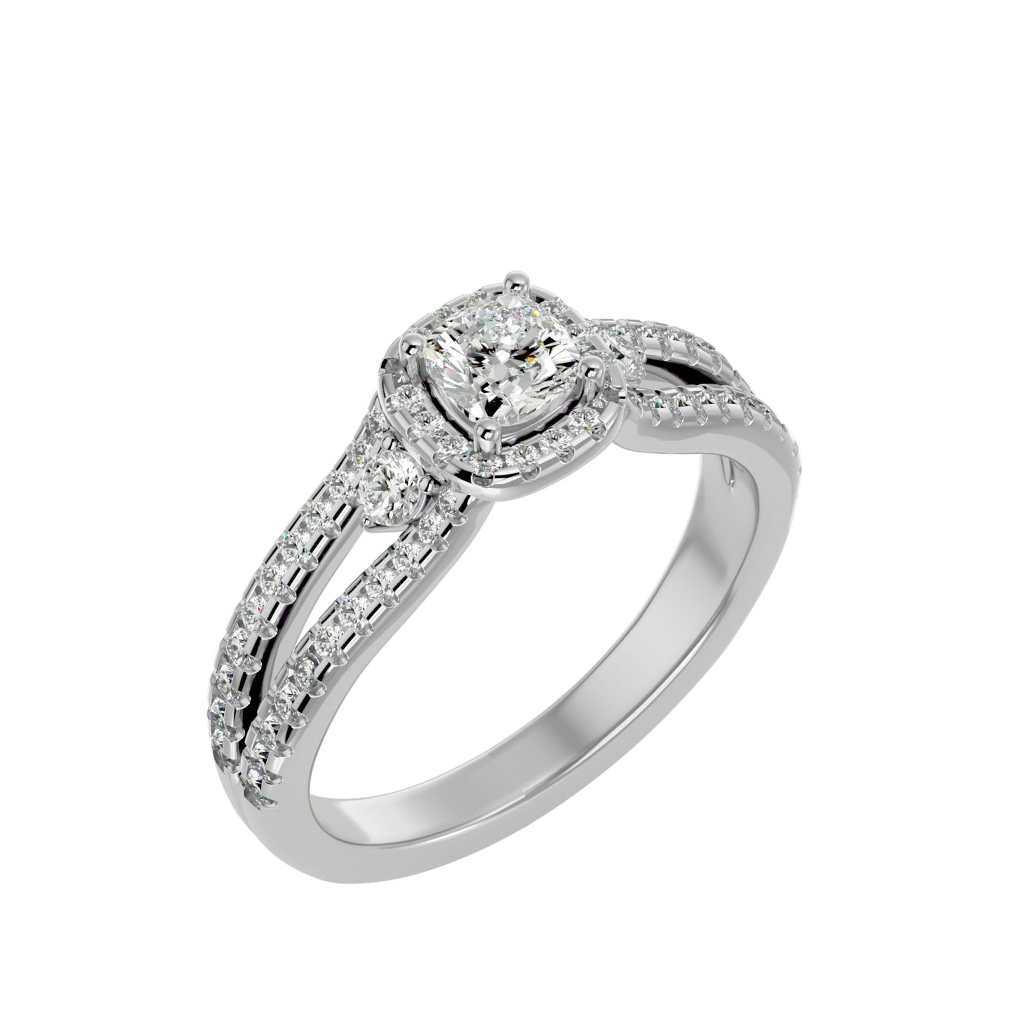 Kokoro side round diamond engagement ring