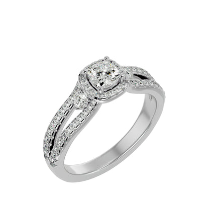 Kokoro side round diamond engagement ring