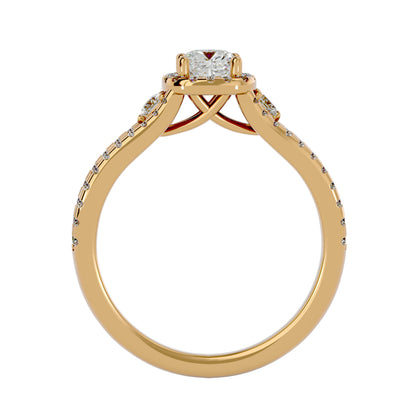 Kokoro side round diamond engagement ring