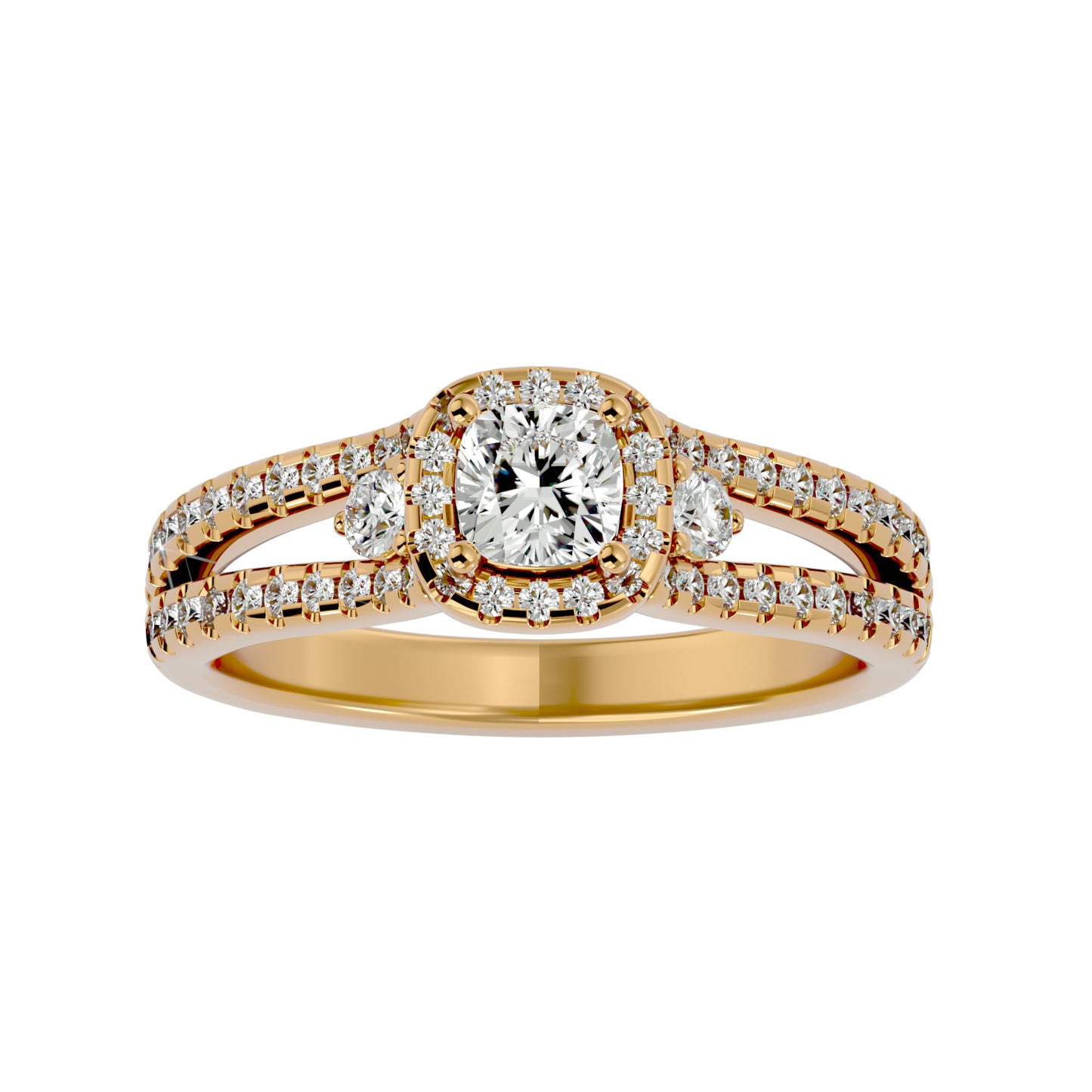 Kokoro side round diamond engagement ring
