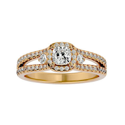 Kokoro side round diamond engagement ring