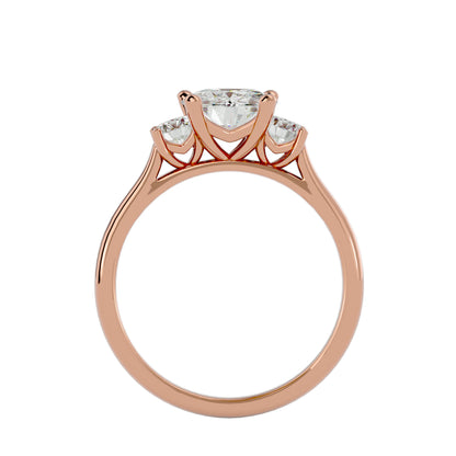 Haruka three stone diamond engagement ring
