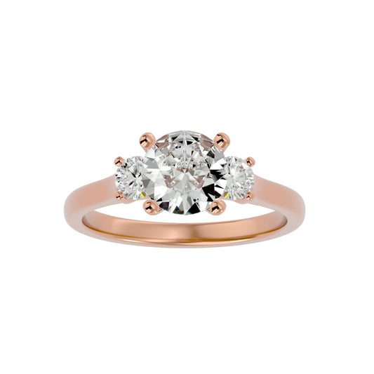 Haruka three stone diamond engagement ring