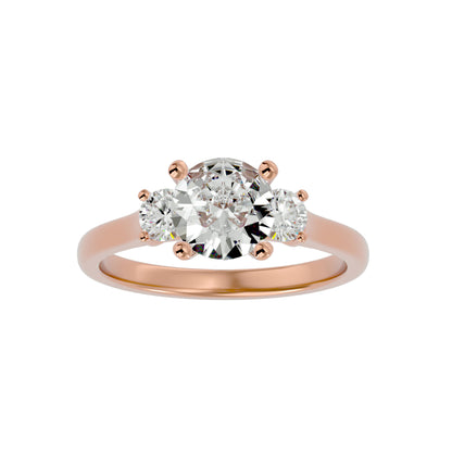 Haruka three stone diamond engagement ring