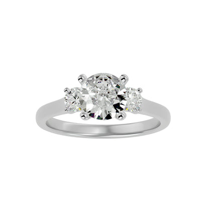 Haruka three stone diamond engagement ring