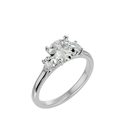 Haruka three stone diamond engagement ring