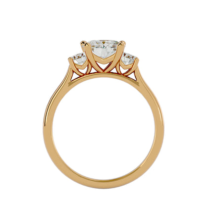 Haruka three stone diamond engagement ring