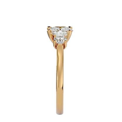 Haruka three stone diamond engagement ring