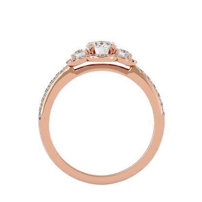 Sayuri three stone diamond engagement ring