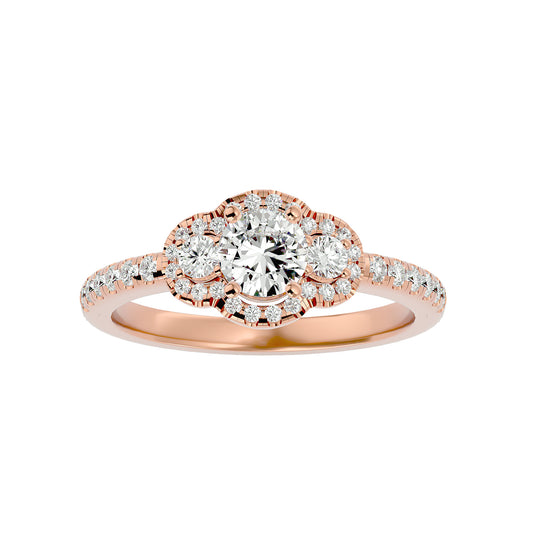 Sayuri three stone diamond engagement ring