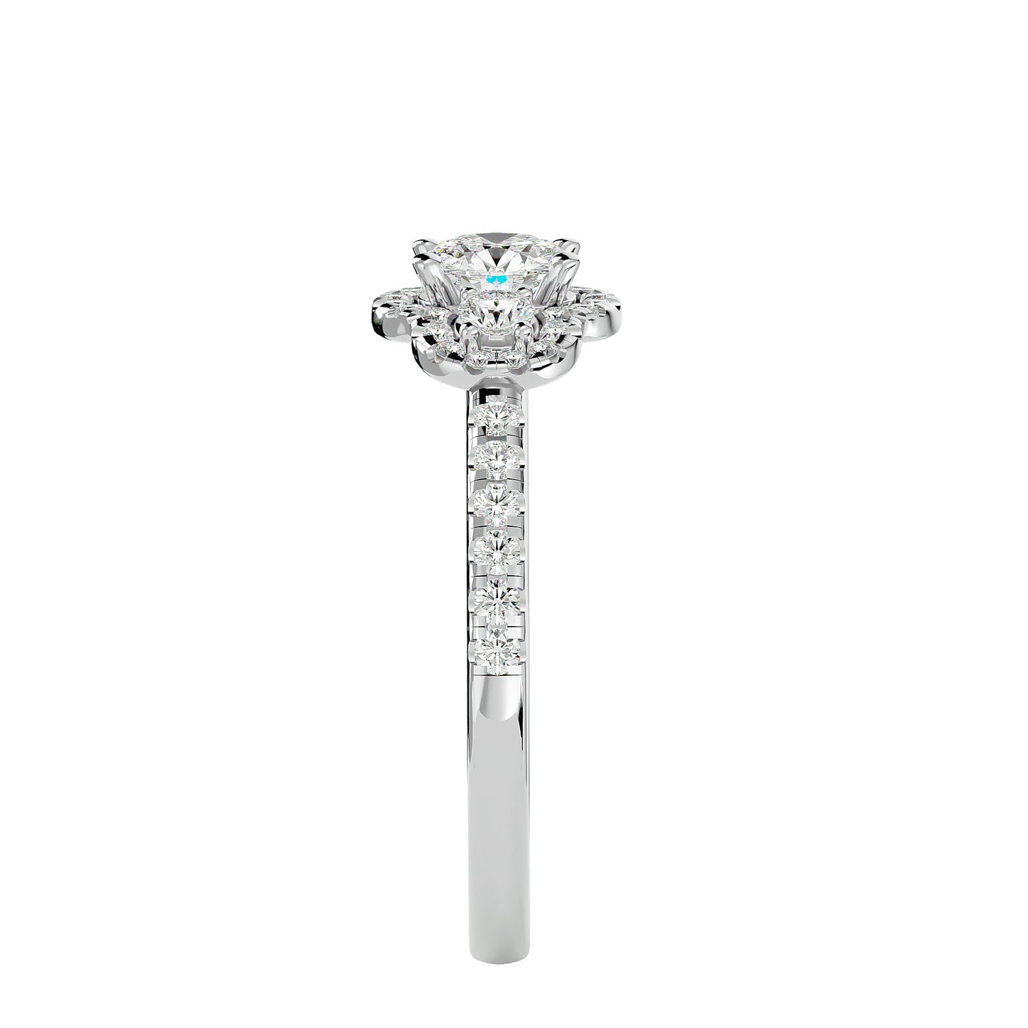 Sayuri three stone diamond engagement ring