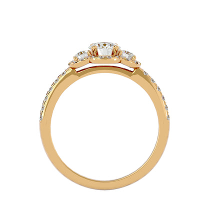 Sayuri three stone diamond engagement ring