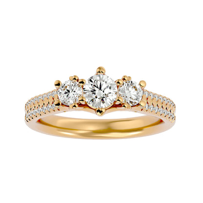 Emiko three stone diamond engagement ring