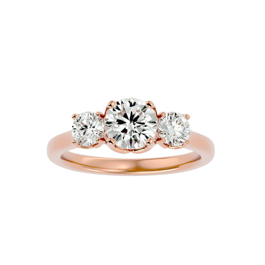 Loes three stone diamond engagement ring