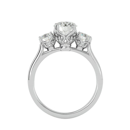 Loes three stone diamond engagement ring