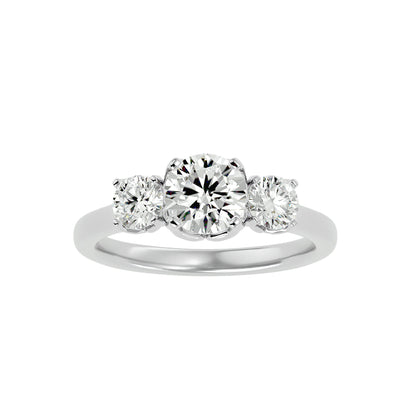 Loes three stone diamond engagement ring