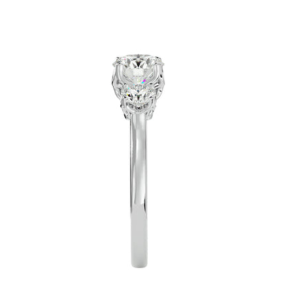 Loes three stone diamond engagement ring