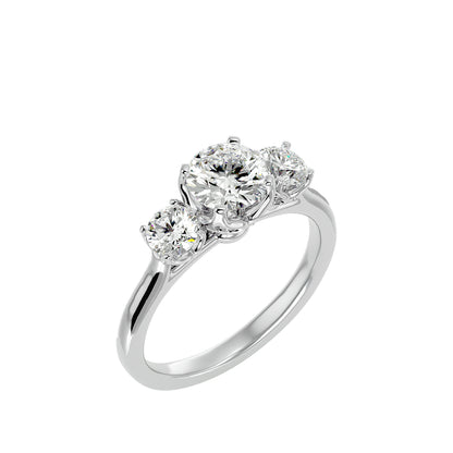 Loes three stone diamond engagement ring