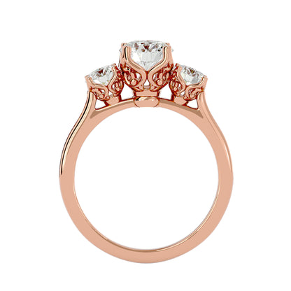 Poppy side round diamond engagement ring