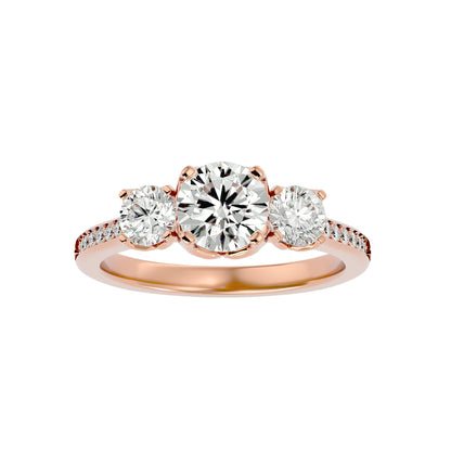 Poppy side round diamond engagement ring