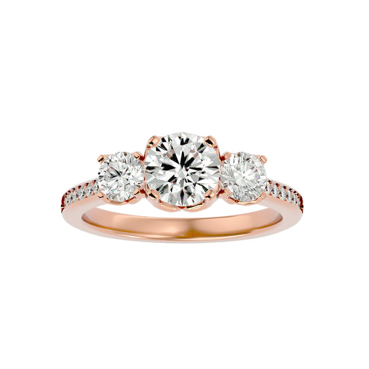 Poppy side round diamond engagement ring
