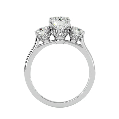 Poppy side round diamond engagement ring