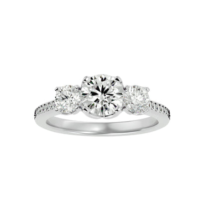 Poppy side round diamond engagement ring