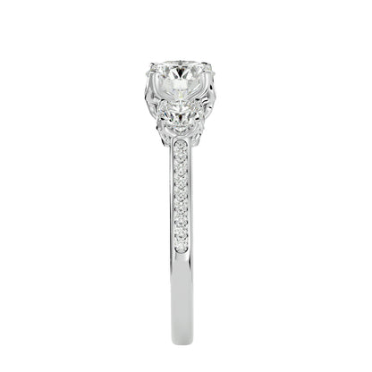 Poppy side round diamond engagement ring