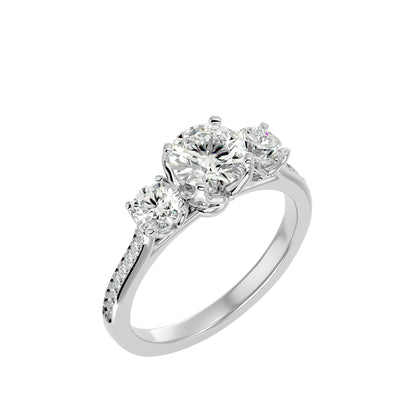 Poppy side round diamond engagement ring