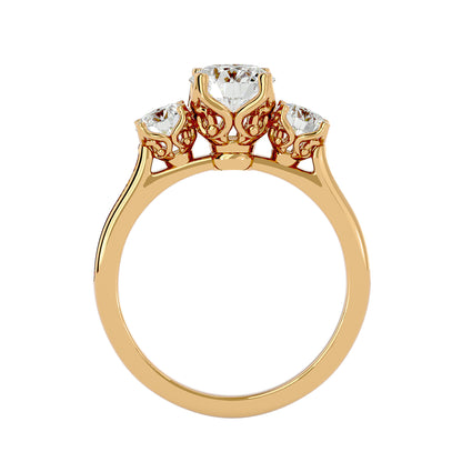 Poppy side round diamond engagement ring