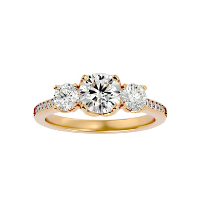 Poppy side round diamond engagement ring