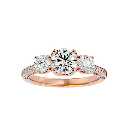Isabella three stone diamond engagement ring