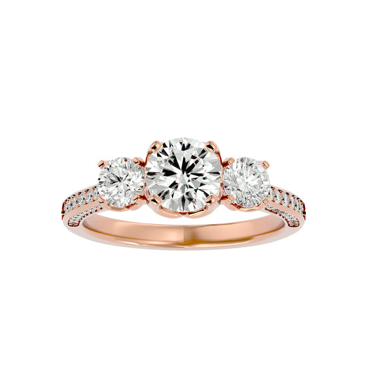 Isabella three stone diamond engagement ring