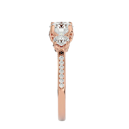 Isabella three stone diamond engagement ring
