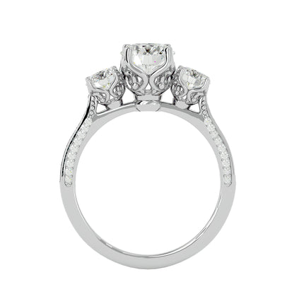 Isabella three stone diamond engagement ring